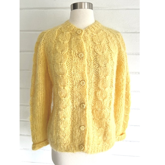 Rosanna Yellow Cable Knit Cardigan - Picture 1 of 9